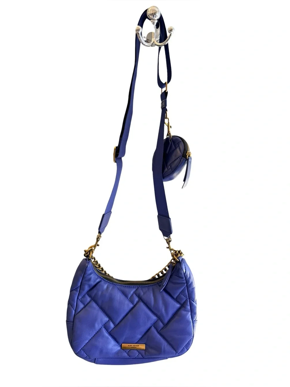Kurt Geiger Quilted Leather Crossbody Purse With Coin Pouch